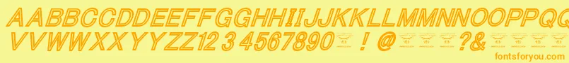 ThacoolkidzBlackitalic Font – Orange Fonts on Yellow Background