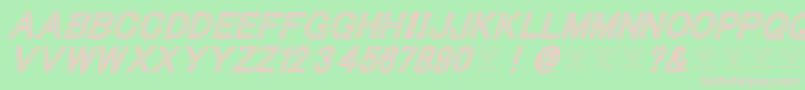 ThacoolkidzBlackitalic Font – Pink Fonts on Green Background