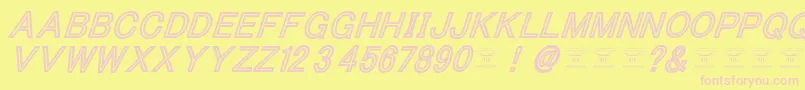 フォントThacoolkidzBlackitalic – ピンクのフォント、黄色の背景
