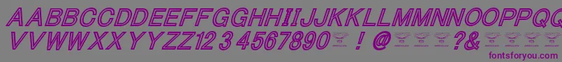 Шрифт ThacoolkidzBlackitalic – фиолетовые шрифты на сером фоне