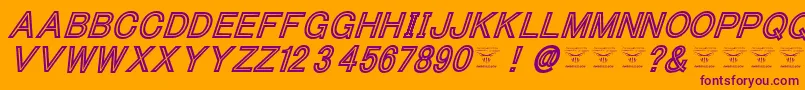 フォントThacoolkidzBlackitalic – オレンジの背景に紫のフォント