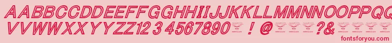 ThacoolkidzBlackitalic Font – Red Fonts on Pink Background