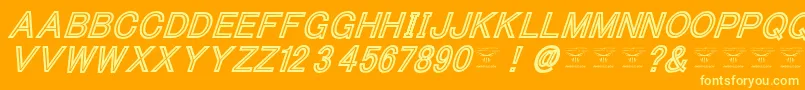 ThacoolkidzBlackitalic-Schriftart – Gelbe Schriften auf orangefarbenem Hintergrund