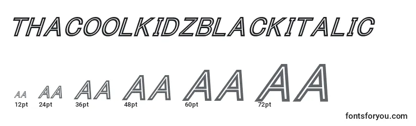 Размеры шрифта ThacoolkidzBlackitalic (46496)