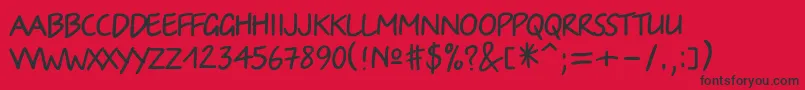 Irinac Font – Black Fonts on Red Background
