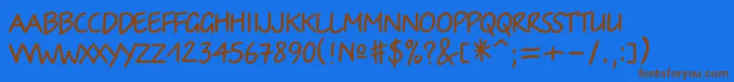 Irinac Font – Brown Fonts on Blue Background