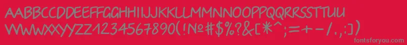 Irinac Font – Gray Fonts on Red Background