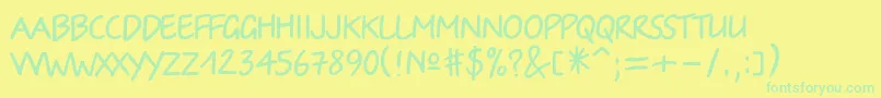 Weitere Informationen zur Irinac-Schriftart Irinac-Schriftart – Grüne Schriften auf gelbem Hintergrund