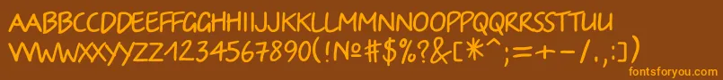 Irinac Font – Orange Fonts on Brown Background