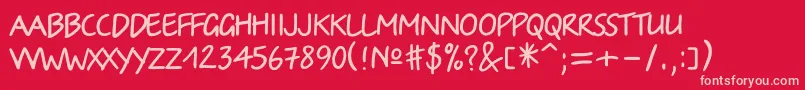 Irinac Font – Pink Fonts on Red Background