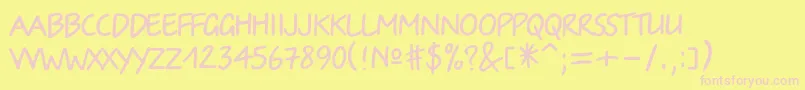 Irinac Font – Pink Fonts on Yellow Background
