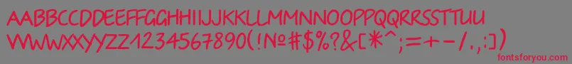 Irinac Font – Red Fonts on Gray Background