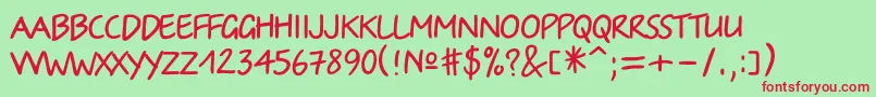 Irinac Font – Red Fonts on Green Background