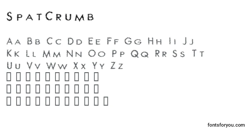 SpatCrumb-fontti – aakkoset, numerot, erikoismerkit
