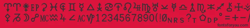 フォントHamburgsymbols – 赤い背景に黒い文字