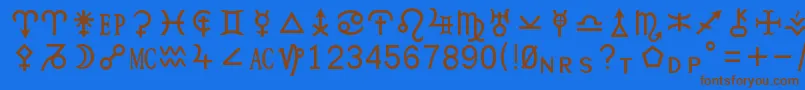 Weitere Informationen zur Hamburgsymbols-Schriftart Hamburgsymbols-Schriftart – Braune Schriften auf blauem Hintergrund