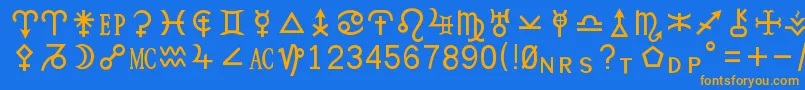 Więcej informacji o czcionce Hamburgsymbols Czcionka Hamburgsymbols – pomarańczowe czcionki na niebieskim tle