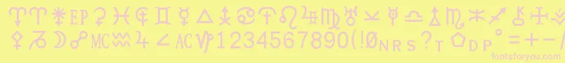 Hamburgsymbols Font – Pink Fonts on Yellow Background