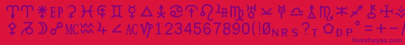 フォントHamburgsymbols – 赤い背景に紫のフォント