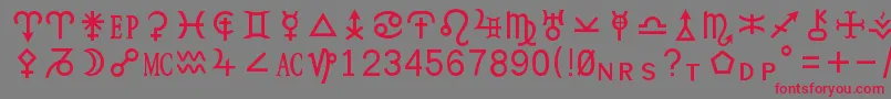 Hamburgsymbols Font – Red Fonts on Gray Background