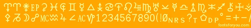 Więcej informacji o czcionce Hamburgsymbols Czcionka Hamburgsymbols – żółte czcionki na pomarańczowym tle
