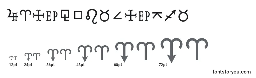 Hamburgsymbols font sizes