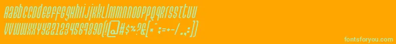 Шрифт Permanent Daylight Italic – зелёные шрифты на оранжевом фоне