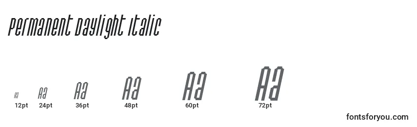 Permanent Daylight Italic Font Sizes