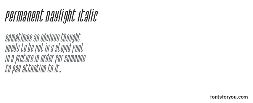 Przegląd czcionki Permanent Daylight Italic