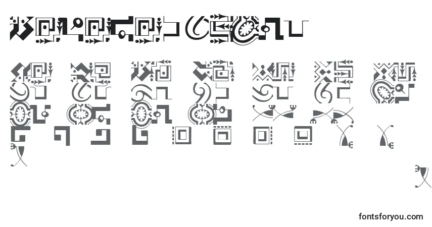 A fonte CaravanLhTwo – alfabeto, números, caracteres especiais