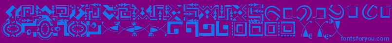 CaravanLhTwo-fontti – siniset fontit violetilla taustalla