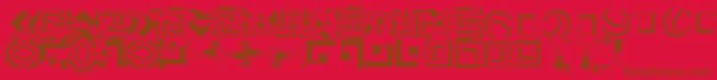 CaravanLhTwo Font – Brown Fonts on Red Background