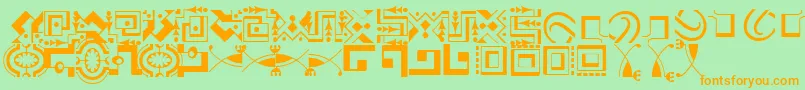 CaravanLhTwo Font – Orange Fonts on Green Background