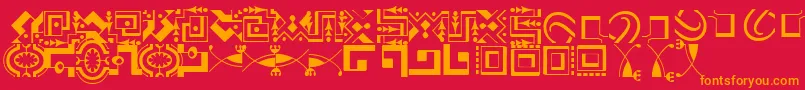 CaravanLhTwo Font – Orange Fonts on Red Background