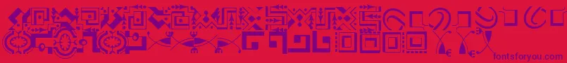 CaravanLhTwo Font – Purple Fonts on Red Background