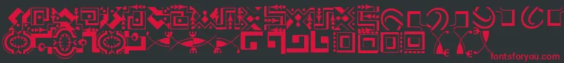 CaravanLhTwo-Schriftart – Rote Schriften auf schwarzem Hintergrund