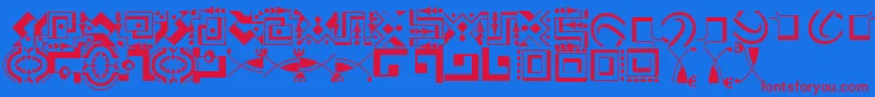 CaravanLhTwo Font – Red Fonts on Blue Background