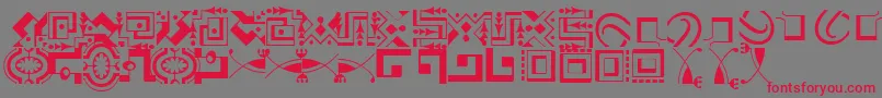 CaravanLhTwo Font – Red Fonts on Gray Background
