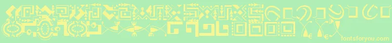 CaravanLhTwo-fontti – keltaiset fontit vihreällä taustalla