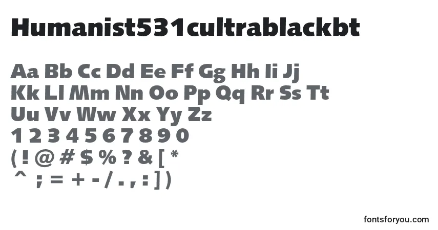 Шрифт Humanist531cultrablackbt – алфавит, цифры, специальные символы