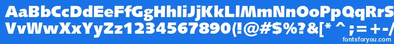 Шрифт Humanist531cultrablackbt – белые шрифты на синем фоне