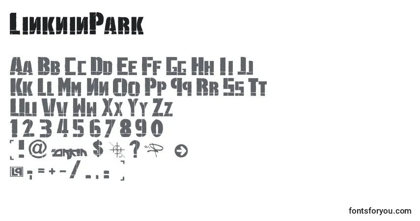 Schriftart LinkninPark – Alphabet, Zahlen, spezielle Symbole
