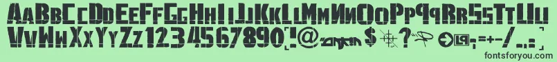 LinkninPark-Schriftart – Schwarze Schriften auf grünem Hintergrund