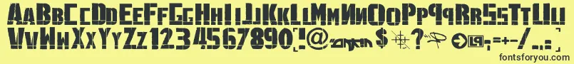LinkninPark-Schriftart – Schwarze Schriften auf gelbem Hintergrund
