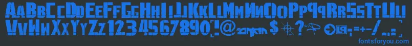LinkninPark-fontti – siniset fontit mustalla taustalla