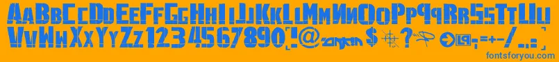 Шрифт LinkninPark – синие шрифты на оранжевом фоне