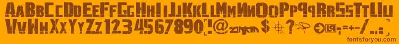 LinkninPark-fontti – ruskeat fontit oranssilla taustalla