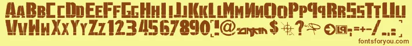 LinkninPark-fontti – ruskeat fontit keltaisella taustalla
