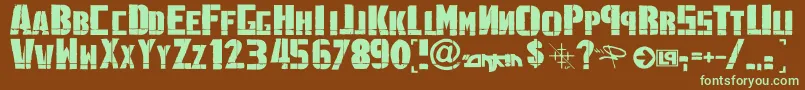 LinkninPark-fontti – vihreät fontit ruskealla taustalla