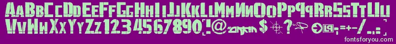 LinkninPark-fontti – vihreät fontit violetilla taustalla